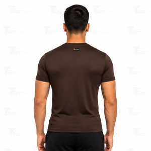 Chemises de compression à manches courtes pour hommes, tissu extensible, col rond, haut de sport respirant, écologique, séchage rapide - Product Image 4
