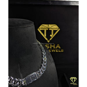 ห่วงโซ่ฮิปฮอปคิวบาแบบกำหนดเองไม่มีตะขอเคลื่อนไหว VVS Moissanite เพชรใน925เงินสเตอร์ลิงโดยอัญมณี trisha - Product Image 3