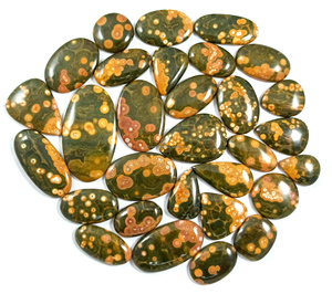 Radha Arts Natural Ocean Jasper Cabochon Loose Stone Green and Yellow 25mm-45mm Healing Polished for Silver Brass Jewelry Making - Product Image 3