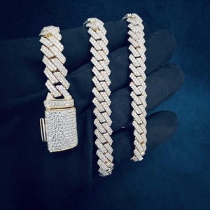 Hip Hop 14K Solid <b>Gold</b> Cuban <b>Infinity</b> Link Chain Brilliant Cut VVS Lab Grown Diamonds IGI Certified Iced <b>Necklace</b> Unisex Luxury - Product Image 5