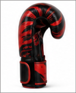 ถุงมือชกมวยสีดำแดง ถุงมือฝึกมวยไทย หนัง PU สำหรับฝึกซ้อมต่อสู้ในยิม - Product Image 2