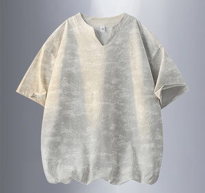 เสื้อยืดพิมพ์ลายกราฟิกแบบย้อมสีเอซิดทรงโอเวอร์ไซส์สไตล์วินเทจสตรีทแวร์ผ้าฝ้ายระบายอากาศได้ดีใส่สบายสำหรับฤดูร้อนเสื้อยืดผู้ชาย - Product Image 1