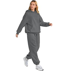 Survêtement pour femme, style urbain, sweat-shirt à capuche surdimensionné, pantalon assorti - Product Image 1