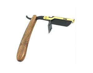 Maquinilla de afeitar de garganta de corte de un solo filo para salón profesional para hombres Maquinilla de afeitar de madera de acero inoxidable de la mejor calidad Afeitado de corte recto - Product Image 5