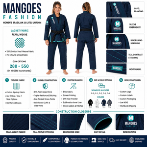 Kimono de Jiu-Jitsu Léger et Respirant en Coton Tissé Perlé – Conception Personnalisée OEM ODM – Fabricant et Fournisseur - Product Image 6
