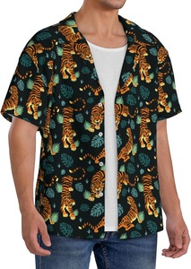 Camisa transpirable para hombre, manga corta, estampado tropical hawaiano, informal, con botones, para playa, verano, colorida, camiseta de verano para hombre - Product Image 6
