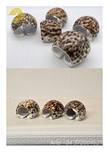 Anneaux de serviette en coquille de cauris naturelle, faits à la main, décoration de table rustique, 6-7 cm, motif animalier, décoration d'intérieur - Product Image 6
