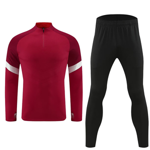 Survêtements unisexes de haute qualité en polyester 100% blanc, veste de sport d'entraînement à demi-zip pour le football - Product Image 5