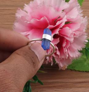 แหวนหยกสีฟ้าธรรมชาติ แหวนเงินแท้ 925 ประดับพลอยทรงหกเหลี่ยม แหวนผู้หญิงคลาสสิกสำหรับงานแต่งงานและงานปาร์ตี้ - Product Image 6