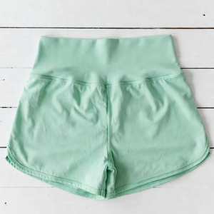 Sexy <b>Booty</b> High Waist Button Women's Shorts Sports Fitness Yoga Gym Workout Breathable Quick Dry Cotton Stretched Logo Print - Product Image 1