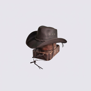 Unisex Brown Leather Cowboy <b>Hat</b> With Braided <b>Band</b> Casual Outdoor Style Adult Four Seasons Fit 56-58CM 2026 - Product Image 6