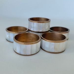 Modern Design Brass <b>MOP</b> Napkin Ring Metal Napkin Ring With <b>MOP</b> Inlay Stainless steel Napkin Ring At very low selling Price - Product Image 1