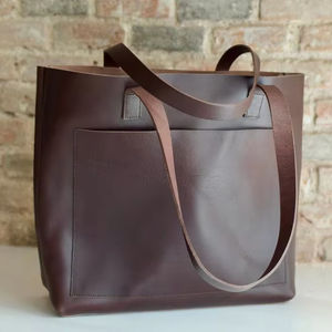 Sac fourre-tout pour femme en cuir véritable fait main avec fermeture éclair, bandoulière double, idéal pour un usage quotidien LTB-0307 - Product Image 1