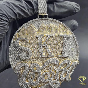 Collier pendentif Hip Hop personnalisé en argent sterling 925 avec diamant Moissanite VVS, bijoux de luxe - Product Image 2