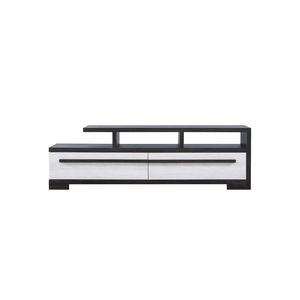 Consola de Entretenimiento de Diseño Moderno, Mueble para TV con Estante Abierto y Dos Cajones Espaciosos, Acabado en Madera de Ébano - Product Image 3