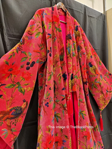 Bata Kimono de Algodón Suave y Transpirable con Estampado de Bloques de Dibujos Animados Naaz para Mujer, Camisón de Verano Hecho a Mano ODM con Cuello en V y Elástico hasta la Rodilla - Product Image 5