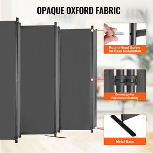 Divisorio Pieghevole a 6 Pannelli, Schermo Portatile per la Separazione degli Spazi - Product Image 2
