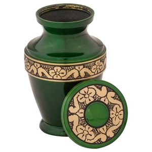 Elegant Brass <b>Keepsake</b> Cremation Urn <b>Memorial</b> Ash Holder Featuring Decorative Secure Threaded Lid And Premium Surface Finish - Product Image 3