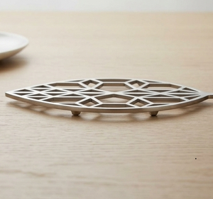 Stainless Steel Leaf Trivet Heat Resistant Hot Pot Coaster Modern Table <b>Mat</b> for Kitchen - Product Image 3