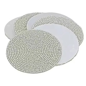 Classic Seed Beads <b>Coaster</b> Handmade Elegant Home Decor Piece Artistic <b>Beaded</b> Embroidery <b>Coaster</b> Colorful Tabletop Styling - Product Image 3