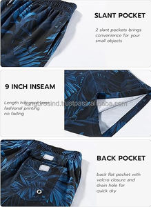 Short Cargo de Plage d'Été Confortable à Ceinture Élastique pour Hommes 100% Polyester Pantalon de Natation Décontracté Logo Personnalisé Couleur Unie Teinte - Product Image 4