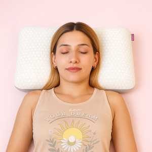 La mejor almohada de espuma viscoelástica cervical ergonómica ajustable, terapia de tela de bambú, diseño de curva de 2 lados ecológico, sueño relajante - Product Image 1