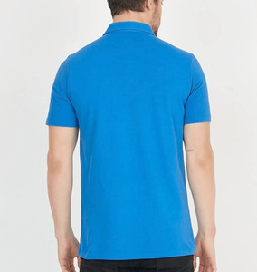 Polo homme bleu en coton, best-seller, manches courtes, logo brodé sur le devant, style décontracté, coupe classique, tissu respirant - Product Image 4