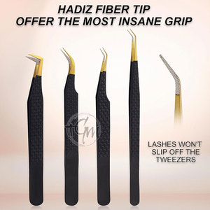 Pinzas para pestañas con punta curvada de precisión, herramienta de extensión de pestañas, accesorio de belleza de acero inoxidable para uso en salón - Product Image 3