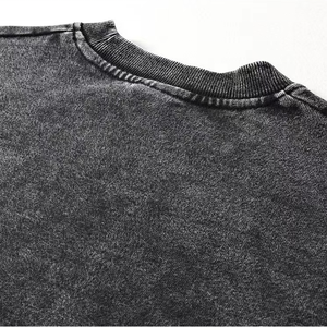 OEM Acid Wash Wholesales Sweater <b>Vintage</b> Burnout Wash Crew Neck Heavy Cotton Mens Blank Pullover Unisex <b>Sweatshirts</b> - Product Image 6