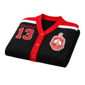 Cardigan in Lana Nero Delta Sigma Theta per Donne, Vestibilità Comoda, Tessuto Premium, Abbigliamento Casual per Confraternite Greche - Product Image 6