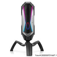 Micrófono de Condensador USB con Iluminación RGB para Juegos y Streaming, con Reducción de Ruido y Soporte de Escritorio para Grabación de Podcasts y Chat de Voz