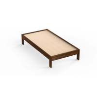 Lit simple Roverb en bois massif érable brun clair, design minimaliste - DIY