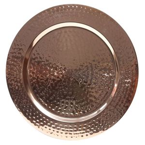 Luxury Round Metal Charger <b>Plate</b> With Hammered Finish For Wedding Banquet Table Decoration Reusable Dinner <b>Plate</b> - Product Image 1