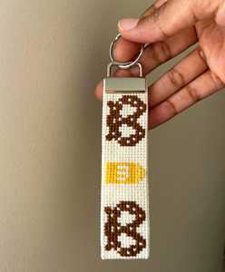 Artistic Handmade Beaded Embroidery <b>Keyring</b> for <b>Women</b>, Decorative Bag Accessory for Handbags, Travel Bags and Everyday Fashion - Product Image 5