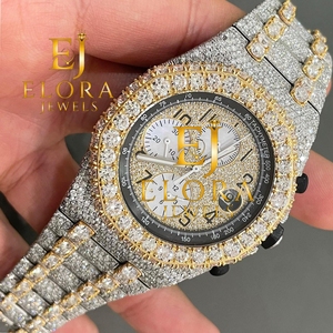 Montre à quartz argentée pour homme avec lunette incrustée de cristaux et bracelet à maillons larges pour un style élégant au quotidien – Vente en gros - Product Image 5
