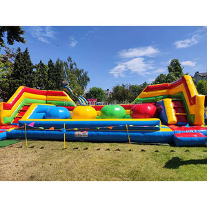 Carrera de obstáculos de juego Wipeout inflable de grado comercial para negocios de alquiler y eventos de Carnaval - Product Image 1