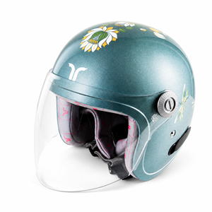 Casco Abierto para Mujer TVARRA Lotus, Homologado por DOT, ABS, Liberación Rápida, Compatible con HANS, Ajuste Extremadamente Cómodo, Visera Transparente - Product Image 1