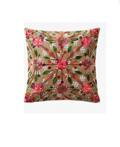 Housse de coussin en coton brodée de fleurs, confortable, 45x45 cm, pour la décoration de la maison et de l'hôtel, achat en gros directement auprès du fournisseur - Product Image 1