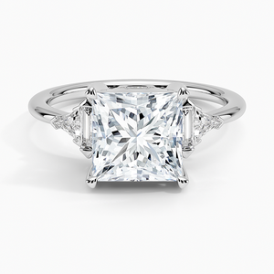 Bague SOJ 018 Coupe Princesse en Argent 925 Plaqué Rhodium, Moissanite Edie Art Déco 2 carats Couleur D VVS1 Certifiée GRA, Tendance, Prix Bas, Nouveauté - Product Image 1