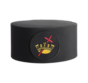 Premium Embroidered Ceremonial <b>Hat</b> Knights Templar Crown <b>Hat</b> - High Quality Black Embroidered <b>Cap</b> Ceremonial Uniform Headwear - Product Image 1