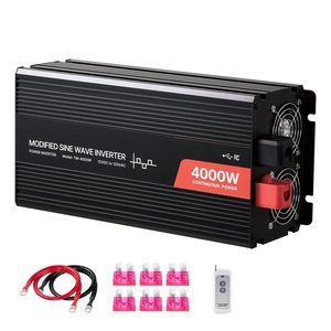 Inverter di Potenza 4000W da 12V DC a 120V AC Onda Sinusoidale Modificata, Caricatore Solare per Auto con Display LCD e Telecomando, Tensione di Uscita 220V - Product Image 1