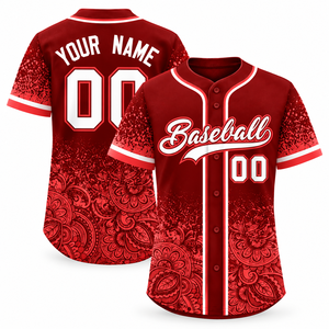 Maillot de baseball personnalisé sublimé sur le devant, chemise de softball à boutons imprimée pour équipe, OEM, respirant, en polyester, manches courtes, unisexe, avec nom - Product Image 2