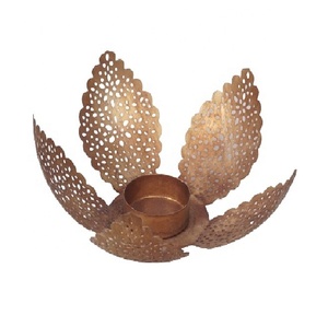 Bougeoir en laiton antique gravure coupe fer naturel support décoratif pour la fête à la maison mariage fête de noël fournitures - Product Image 1