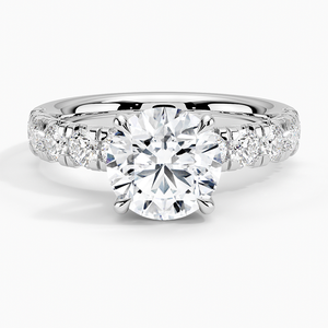 Anillo BOJ 0128, Corte Redondo, Plata 925, Anillo Solitario de Diamantes con Engaste Francés de Lujo, 2ct, Color D, VVS1, Moissanita, Certificado GRA - Product Image 1