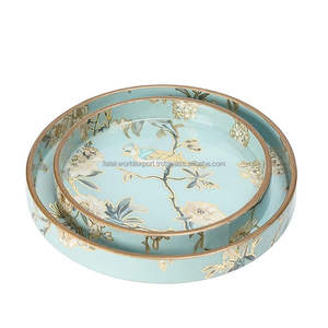 Bandeja Redonda de Madera de Lujo Desechable de Alta Calidad para Servir Frutas, para Bodas, Hogar y Hotel, Falak World Export - Product Image 4