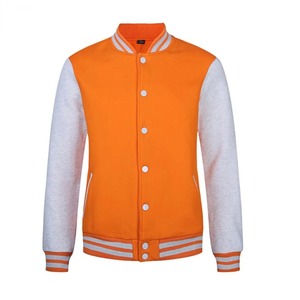 Chaqueta Varsity Gris Unisex con Botones Blancos, Cuello Alto, Corte Regular, Ropa Casual de Invierno, Lana/Poliéster, Logotipo Frontal - Product Image 2