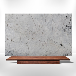Dalles de granit de luxe blanc Alaska avec des détails minéraux foncés distinctifs, sculptures, accents décoratifs - Product Image 2