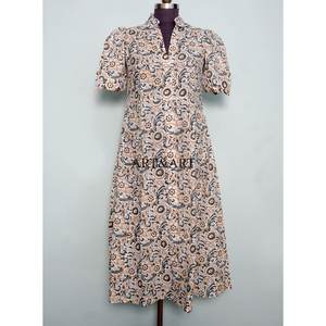 Vestido Midi de Algodón para Mujer, Hermoso, Casual, de Tela Suave, Simple, Relajado, con Decoración de Botones, Ajuste Cómodo para Uso Diario - Product Image 3