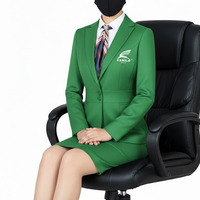 Blazer Formal de Negocios para Mujer, el Más Popular, Color Sólido, Manga Larga, Un Solo Botón, Chaqueta de Traje de Oficina con Cristales