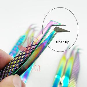 Pinzas de pestañas de belleza de acero inoxidable con etiqueta privada personalizada 45/75/90 grados Nano Grip Fibra nano multiplasma sostenible - Product Image 6